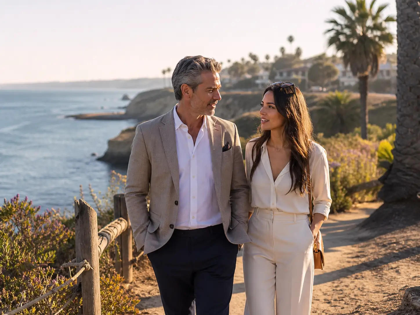 Adult couple enjoying a local San Diego sugar meet near La Jolla